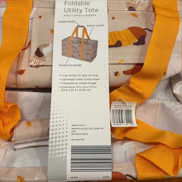 Dachshund Wiener Dog Crane Folded Utility Tote Beach Grocery Limited Edition - Picture 4 of 5